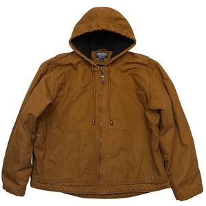 Smith's Workwear Brown Canvas Hooded Quilted Lined Utility Jacket Men's Size L